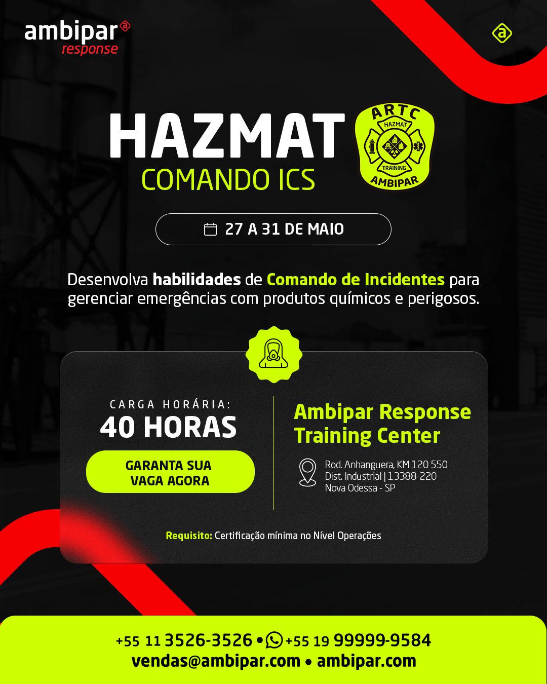 Curso Hazmat Nível Comando ICS 🚨 - Ambipar. A líder em gestão ambiental.