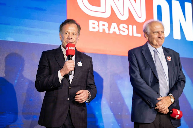 El Presidente Ejecutivo del Consejo de CNN Brasil, João Camargo (a la izquierda), y el empresario Rubens Menin, fundador de CNN Brasil.